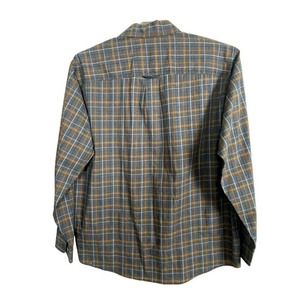 Panhandle Tuf Cooper Performance Men's Size L Plaid Black Orange Button Up Long - Picture 3 of 8